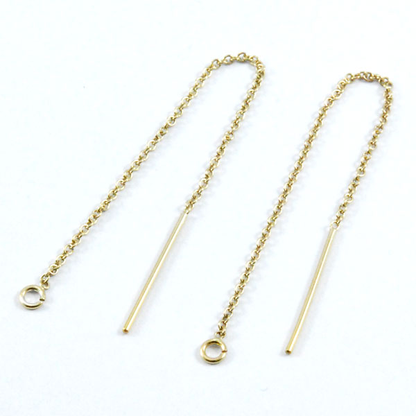 画像1: アメリカンピアス/チェーンピアス Gold Filled（ゴールドフィルド）14KGF/K14GF ピアス金具 1ペア